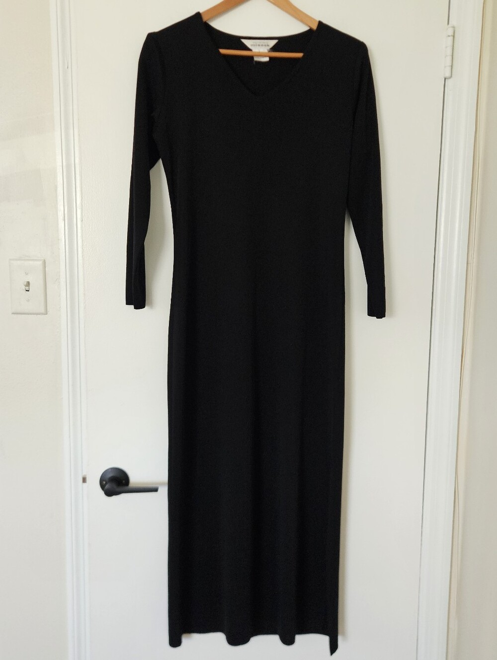 Exclusively Misook Womens Dress S Maxi Knit Black Minimalist Acrylic Black